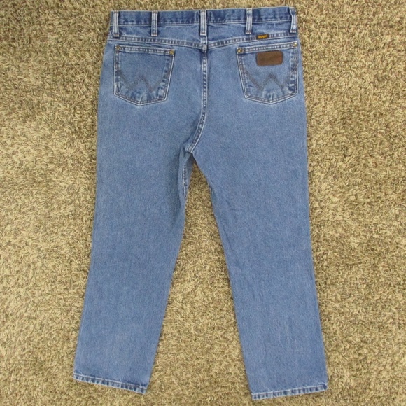 Wrangler Jeans Men's 38x30 Medium Wash Cowboy Cut Slim Premium Performance Denim - Picture 2 of 7